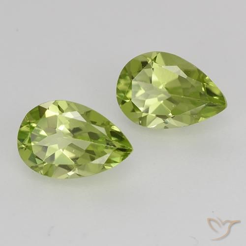 0.94 ctw Green Peridot Stones, Natural Peridot in Pear Facet Shape for Sale