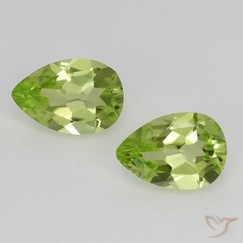 0.75 ct Pear Cut Peridot, 5.9 x 4.1 mm From China, Photo A