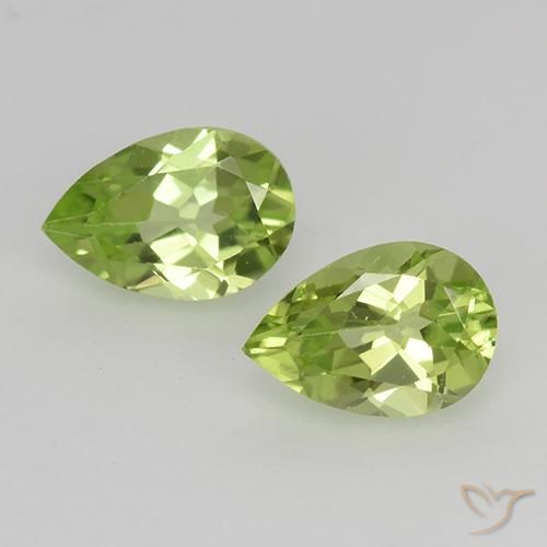 0.9 ct Pear Cut Peridot, 6.1 x 4.1 mm From China, Photo A