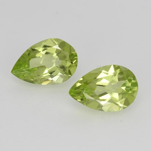 Verde vivo claro Peridoto Gema - 0.4ct Corte en forma de pera (ID: 526771)