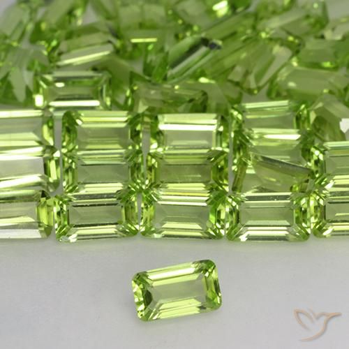 20.40 ctw Green Peridot Stones, Natural Peridot in Octagon Facet Shape for Sale