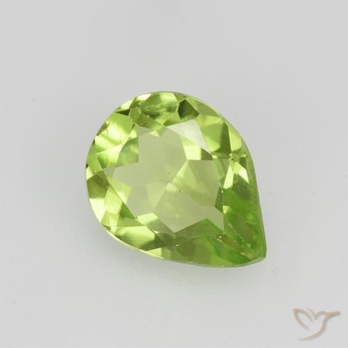 0.92 ct Green Peridot Stone, Natural Peridot in Pear Facet Shape for Sale