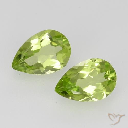 0.80ctw Natural Light Lively Green Peridot, Pear Shape, VVS-VS