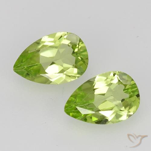 0.87ctw Natural Light Lively Green Peridot, Pear Shape, VVS-VS