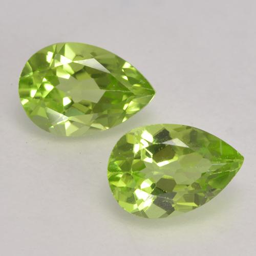 Medium Green Peridot Edelstein - 0.5ct Birnen Schliff (ID: 532384)