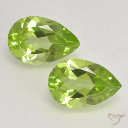 0.87ctw Natural Medium Green Peridot, Pear Shape, VVS-VS