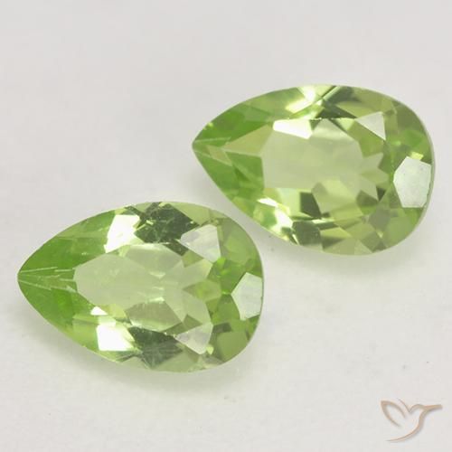0.89 ctw Green Peridot Stones, Natural Peridot in Pear Facet Shape for Sale