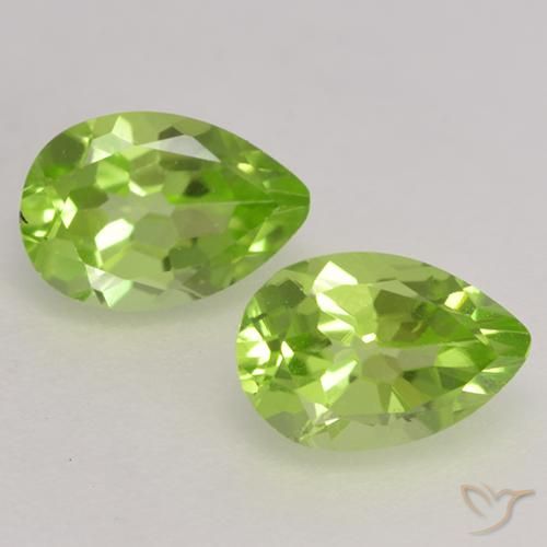 0.94 ct Pear Cut Peridot, 6 x 4.1 mm From China, Photo A
