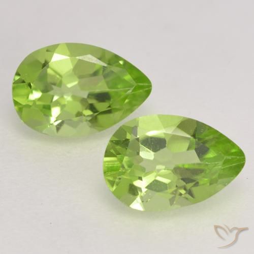 0.84 ct Pear Cut Peridot, 6 x 4.1 mm From China, Photo A