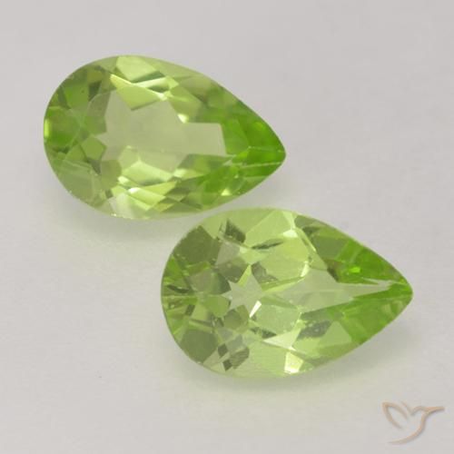 0.86 ct Pear Cut Peridot, 6 x 4.1 mm From China, Photo A
