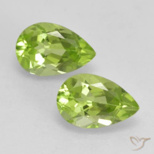 0.96 ct Pear Cut Peridot, 6.1 x 4.1 mm From China, Photo A