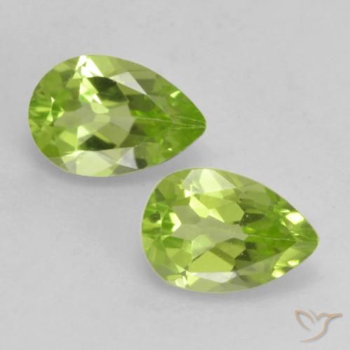 0.86 ct Pear Cut Peridot, 6.1 x 4.1 mm From China, Photo A