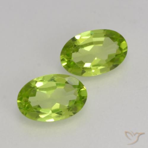 0.98 ctw Green Peridot Stones, Natural Peridot in Oval Facet Shape for Sale