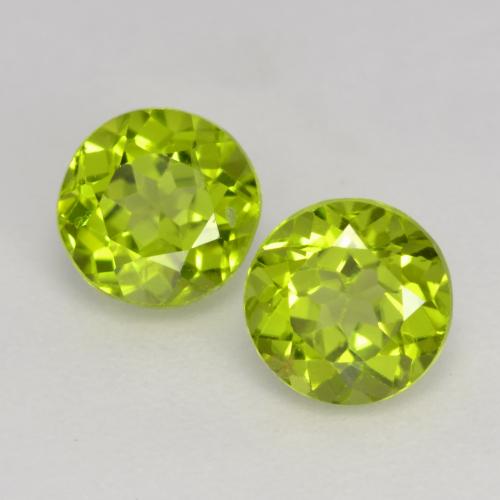 Verde medio Peridoto Gema - 0.9ct Faceta Redonda (ID: 537601)