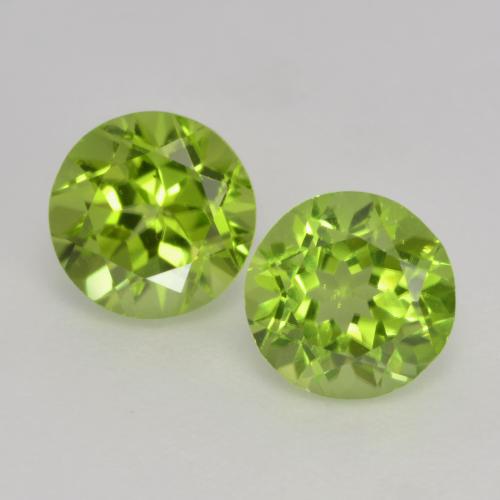 gelblich-grün Peridot Edelstein - 1ct Rund Facettenschliff (ID: 537603)