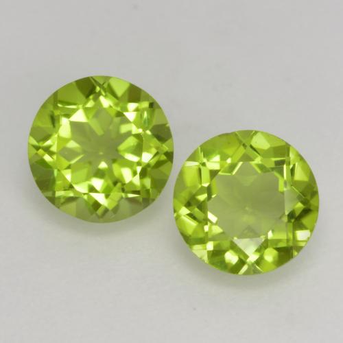 Medium Green Peridot Gem - 1ct Round Facet (ID: 537608)