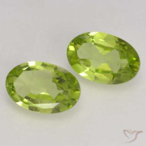 1.00 ctw Green Peridot Stones, Natural Peridot in Oval Facet Shape for Sale