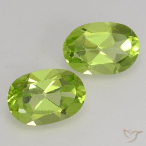 1.10 ctw Green Peridot Stones, Natural Peridot in Oval Facet Shape for Sale