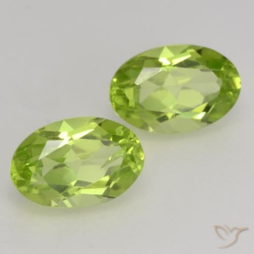 1.13 ctw Green Peridot Stones, Natural Peridot in Oval Facet Shape for Sale