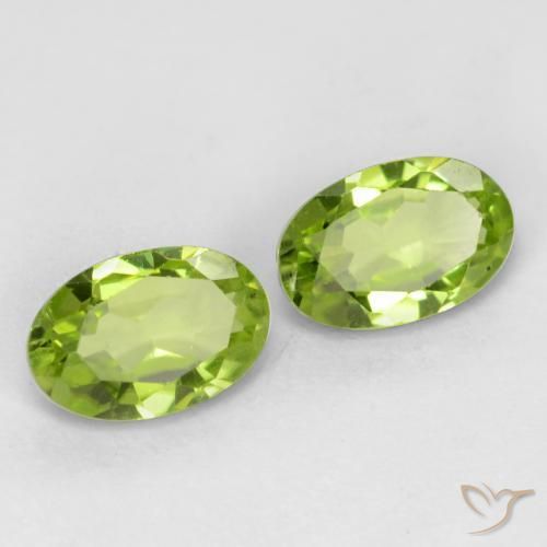 0.97 ctw Green Peridot Stones, Natural Peridot in Oval Facet Shape for Sale