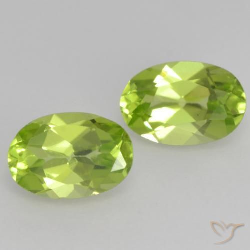 0.94 ctw Green Peridot Stones, Natural Peridot in Oval Facet Shape for Sale