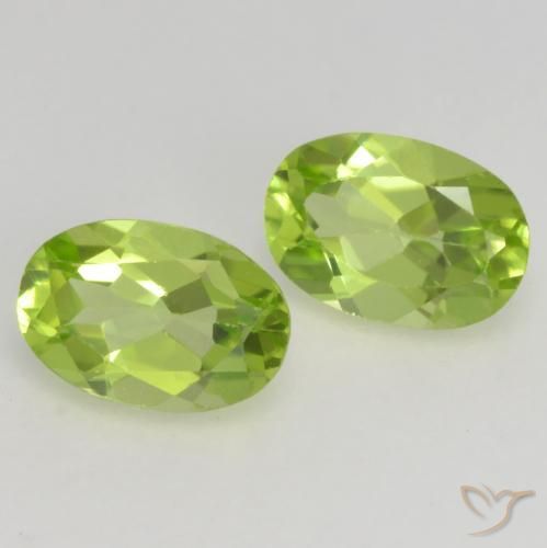 0.93 ctw Green Peridot Stones, Natural Peridot in Oval Facet Shape for Sale