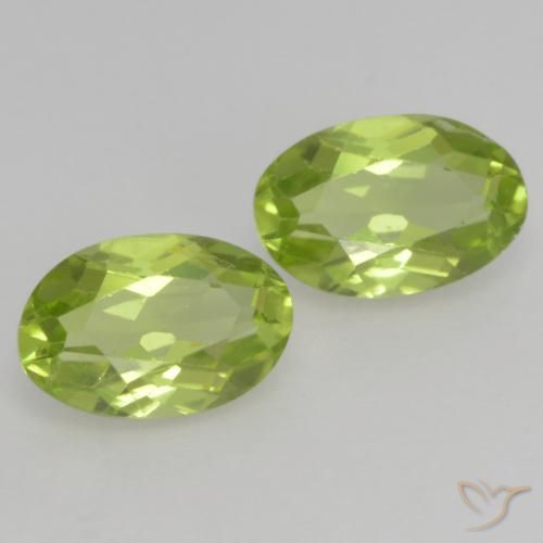 0.97 ctw Green Peridot Stones, Natural Peridot in Oval Facet Shape for Sale