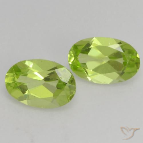 0.84 ctw Green Peridot Stones, Natural Peridot in Oval Facet Shape for Sale
