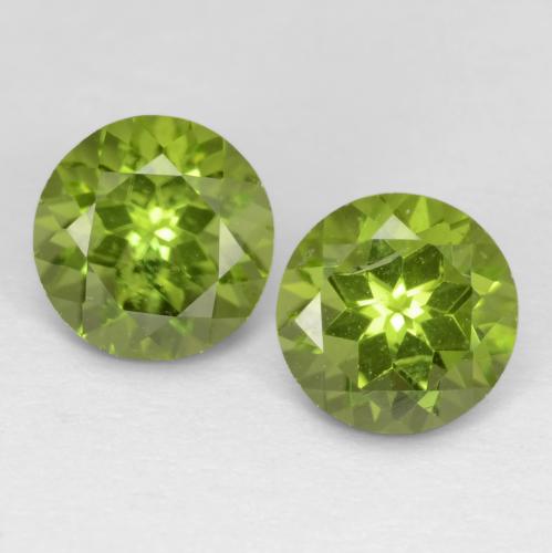 Medium Green Хризолит Камень - 1ct Круглая Фасетная Огранка (ID: 538293)