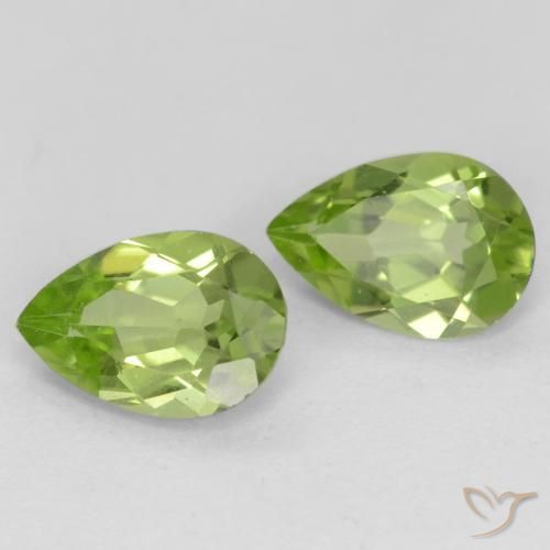 0.83 ctw Green Peridot Stones, Natural Peridot in Pear Facet Shape for Sale