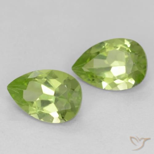 0.93 ctw Green Peridot Stones, Natural Peridot in Pear Facet Shape for Sale