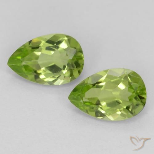 0.86ctw Natural Light Lively Green Peridot, Pear Shape, VVS-VS
