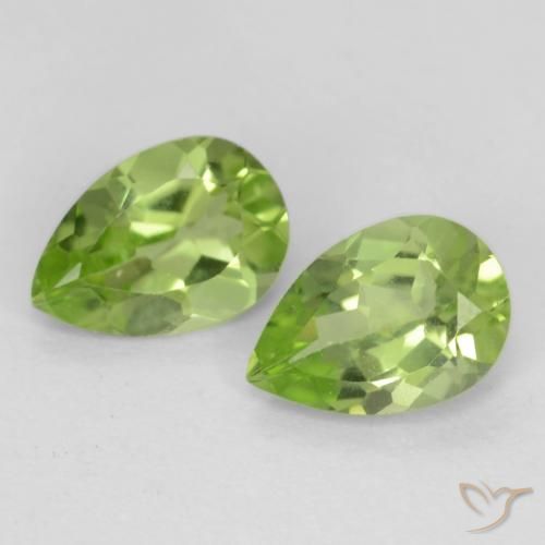 0.85ctw Natural Light Lively Green Peridot, Pear Shape, VVS-VS