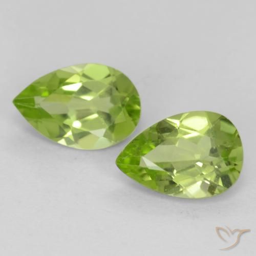 0.79ctw Natural Light Lively Green Peridot, Pear Shape, VVS-VS