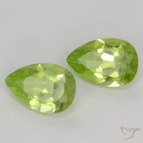 0.91 ctw Green Peridot Stones, Natural Peridot in Pear Facet Shape for Sale