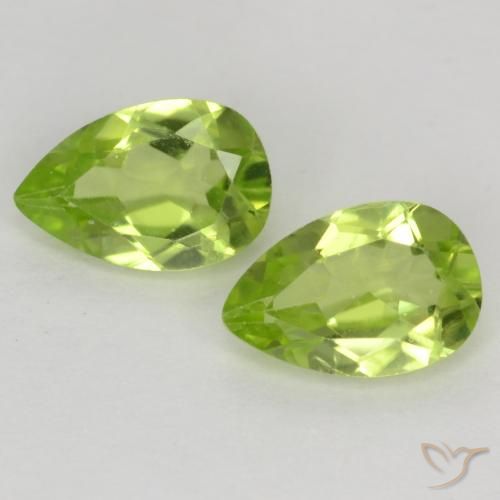 0.92 ct Pear Cut Peridot, 6.2 x 4.1 mm From China, Photo A