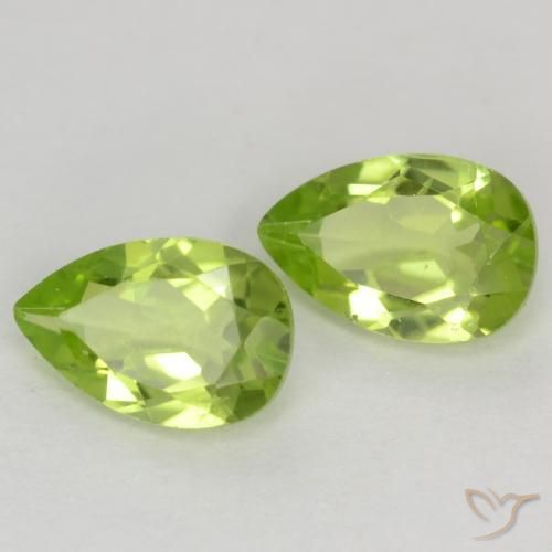 0.92 ctw Green Peridot Stones, Natural Peridot in Pear Facet Shape for Sale