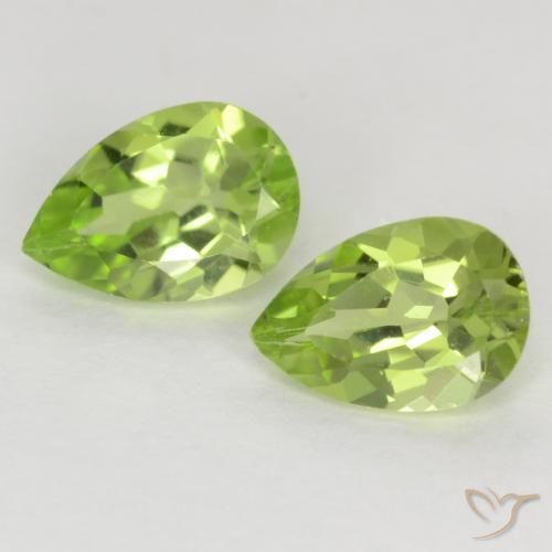 0.87ctw Natural Light Lively Green Peridot, Pear Shape, VVS-VS