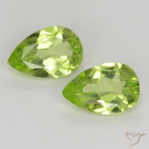 0.81ctw Natural Light Lively Green Peridot, Pear Shape, VVS-VS