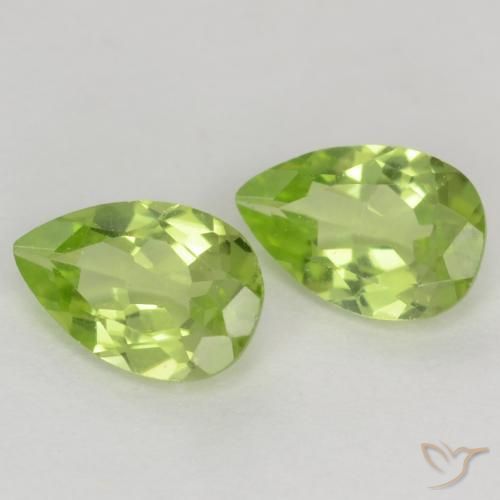 0.81 ctw Green Peridot Stones, Natural Peridot in Pear Facet Shape for Sale