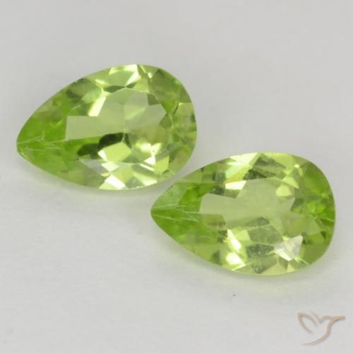 0.87ctw Natural Light Lively Green Peridot, Pear Shape, VVS-VS