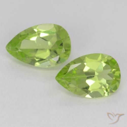 0.89ctw Natural Light Lively Green Peridot, Pear Shape, VVS-VS
