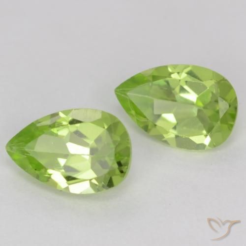 0.89 ctw Green Peridot Stones, Natural Peridot in Pear Facet Shape for Sale