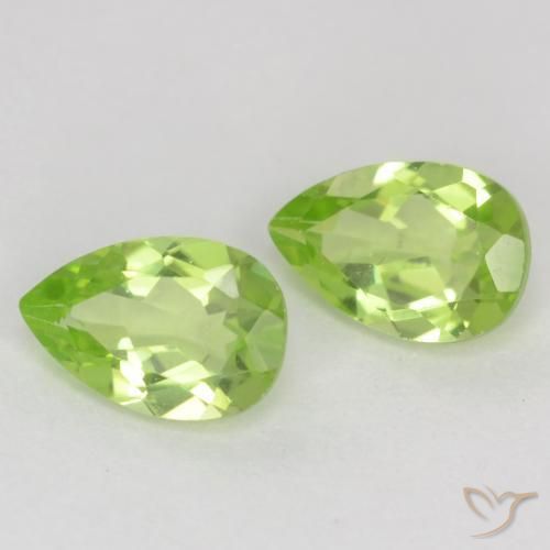 0.89 ctw Green Peridot Stones, Natural Peridot in Pear Facet Shape for Sale