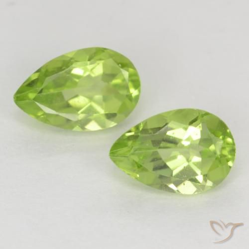 0.94ctw Natural Light Green Peridot, Pear Shape, VVS-VS