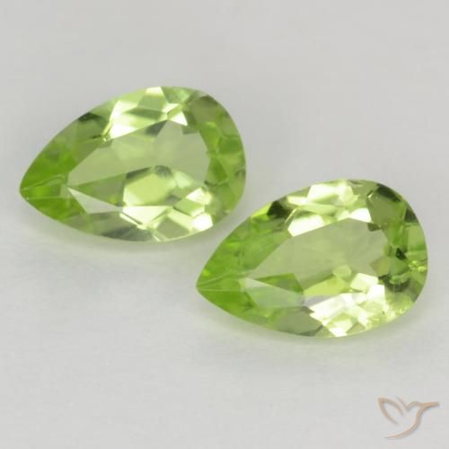 0.88 ct Pear Cut Peridot, 6.2 x 4.1 mm From China, Photo A