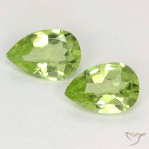 0.69ctw Natural Light Green Peridot, Pear Shape, VVS-VS