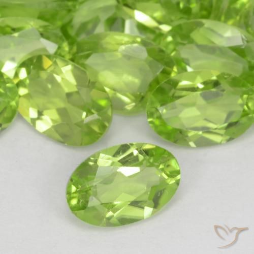 32.03 ctw Green Peridot Stones, Natural Peridot in Oval Facet Shape for Sale