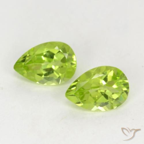 0.93 ct Pear Cut Peridot, 6.1 x 4.2 mm From China, Photo A
