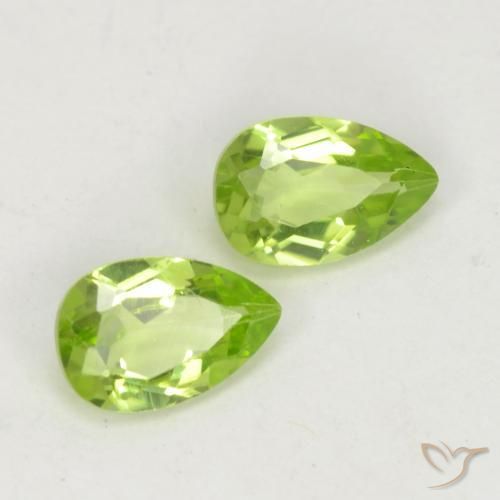 0.96 ctw Green Peridot Stones, Natural Peridot in Pear Facet Shape for Sale